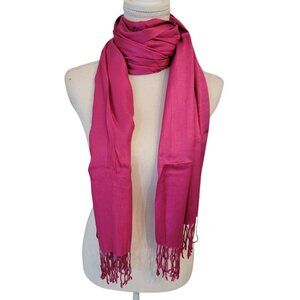 NWT Worthington Scarf Bright‎ Pink Classic Fringe Scarf New